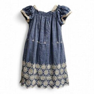 Cutey Couture Girls Blue Cotton Dress Size 5/6 Years